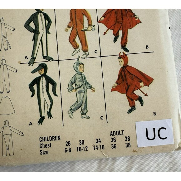 Vtg Halloween Butterick 3274 Costume Sewing Pattern Penguin Devil Alien 10-12 - Picture 4 of 8